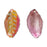 Pendant, Seed Pod Leaf 41x23mm, Enameled Brass Raspberry Pink, by Gardanne Beads (1 Piece)