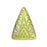 Pendant, Triangle with Fleur De Lis Pattern 36x27mm, Enameled Brass Lime Green, by Gardanne Beads (1 Piece)