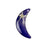 Pendant, Crescent Moon 36x19mm, Enameled Brass Cobalt Blue with Silver, by Gardanne Beads (1 Piece)