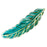 Pendant, Large Feather 61x16.5mm, Enameled Brass Teal Green, by Gardanne Beads (1 Piece)