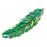 Pendant, Large Feather 61x16.5mm, Enameled Brass Teal Green, by Gardanne Beads (1 Piece)