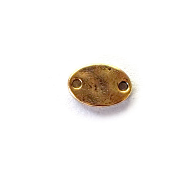 Nunn Design Primitive Itsy Oval Double Loop Tag 12x8x1.6mm, Antique Gold