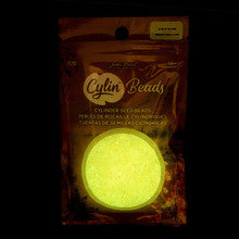 Cylin Seed Beads 11/0 - 25g Bag - Glow in the Dark AB - Light Yellow