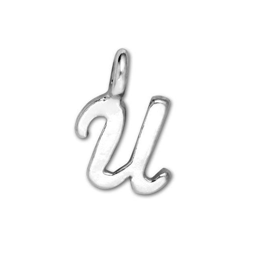 JBB Charm, Alphabet Letter 'U' 8.5x4mm, Sterling Silver (1 Piece)