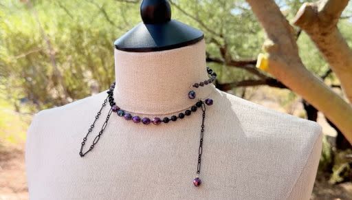 How to Make the Spooky Season Elegant Choker Necklace by Deb Floros