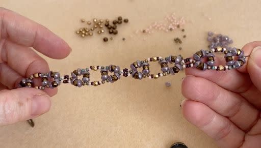 How to Make a Bead Woven Bracelet with Seed Beads and Czech Glass Beads