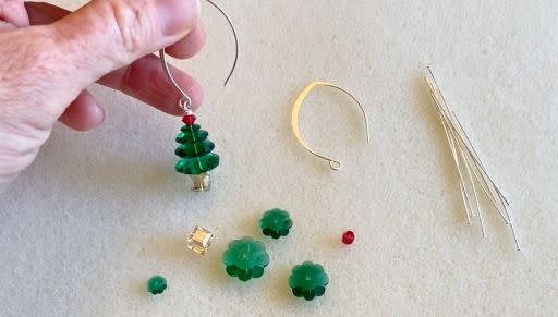 How to Make Crystal Christmas Tree Earrings