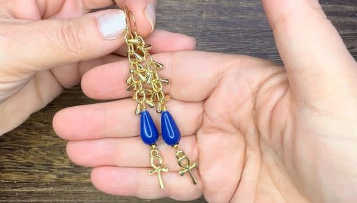 How to Make Simple and Elegant Egyptian Inspired Earrings by Deb Floros