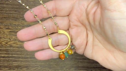 Making a Gemstone and Gold Tone Necklace by Deb Floros