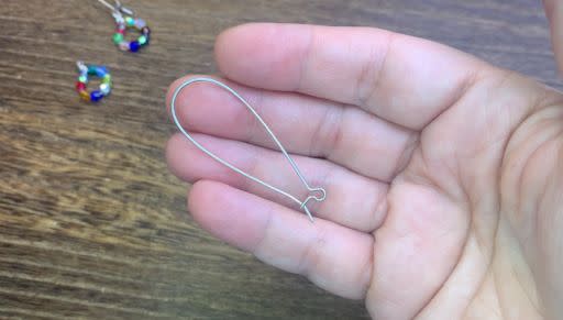 Earring Findings, Kidney Wire Hook 47mm, Silver Plated (10 Pairs) 