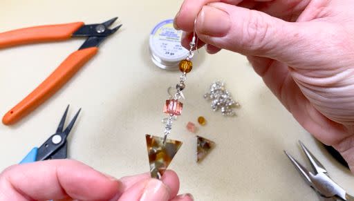 How to Make Long Dangling Earrings with Zola Elements Triangle Pendants
