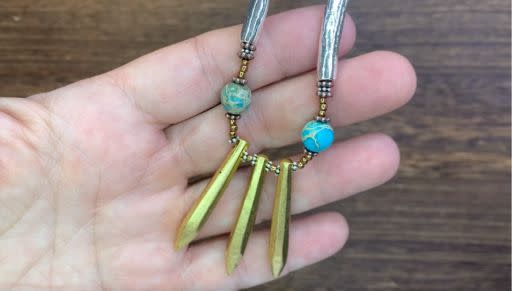 How to Make a Mixed Metal and Gemstone Long Necklace by Deb Floros