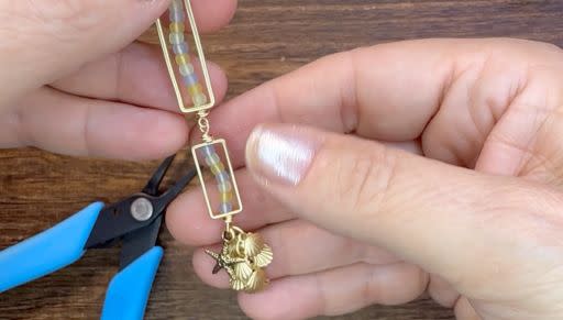 How to Make a Sea Themed Seed Bead and Bead Frame Earring by Deb Floros