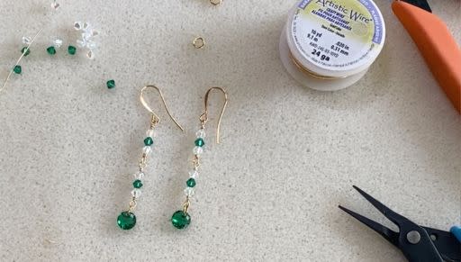 How to Make a Pair of Sparkly Dangly Earrings