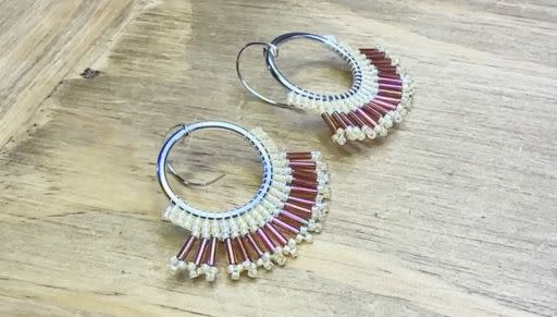 How to Make Double Brick Stitch & Spiky Fringe Earrings by Deb Floros