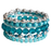 Bohemian Czech Glass Stacked Memory Wire Bracelet in Blue and Turquoise - Exclusive Beadaholique Jewelry Kit