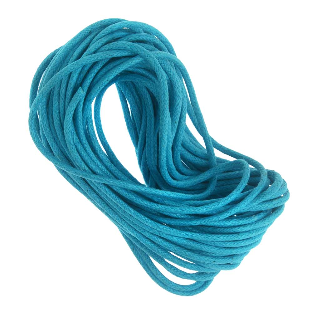 Waxed Cotton Cord 1.5mm Round - Turquoise (25 Meters/82 Feet) — Beadaholique
