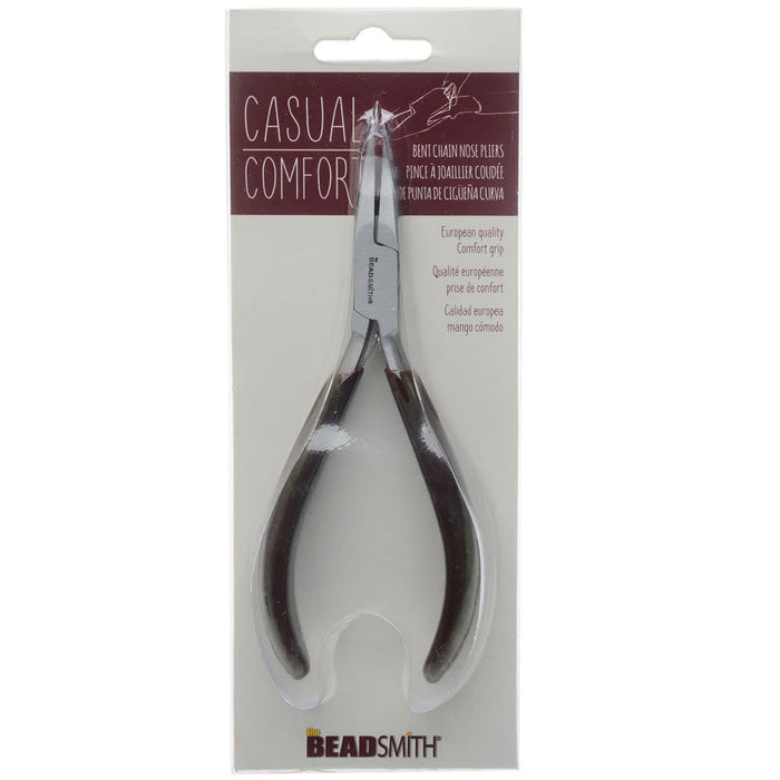 The Beadsmith Casual Comfort, Bent Nose Pliers with PVC Handle (1 Piece)
