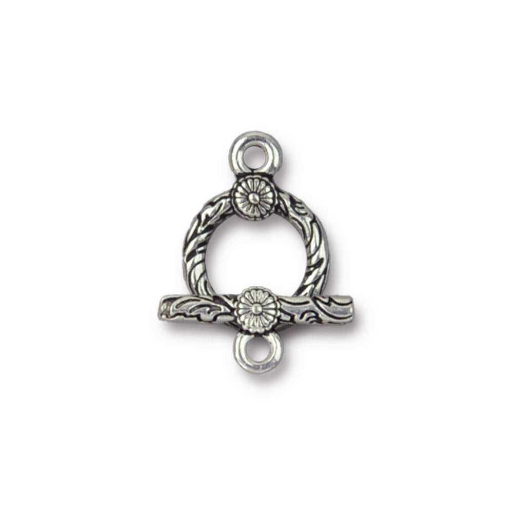 Toggle Clasp, Western 16.25mm, Antiqued Silver Plated, By TierraCast (1 Set)