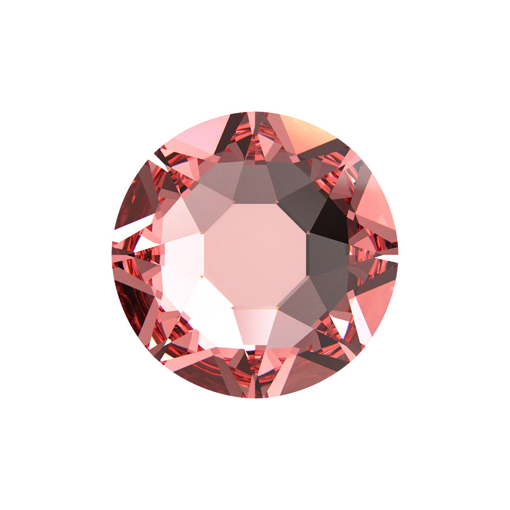 PRESTIGE Crystal, #H2078 Hotfix Round Flatback Rhinestone SS12, Rose Peach, (1 Piece)