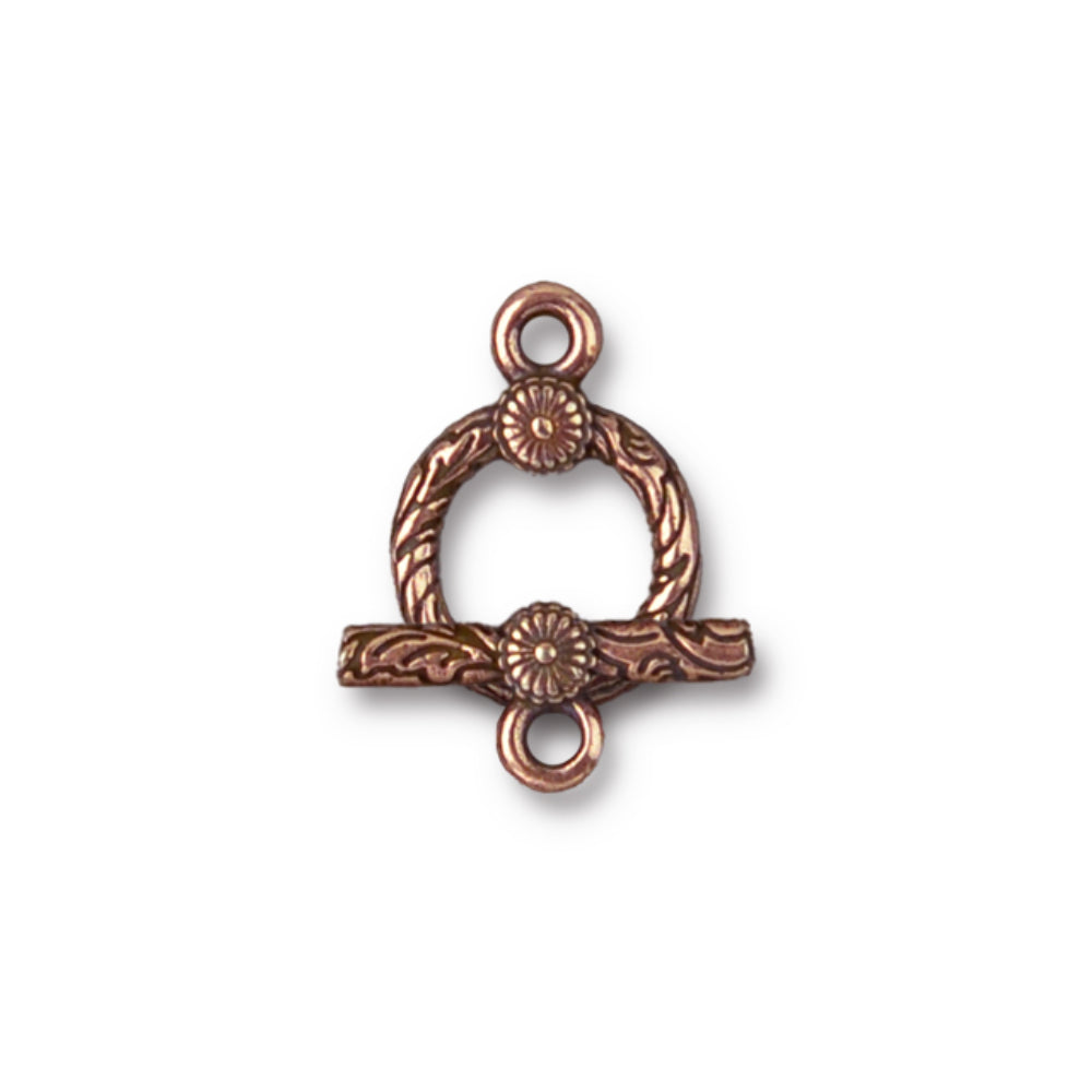 Toggle Clasp, Western 16.25mm, Antiqued Copper Plated, By TierraCast (1 Set)