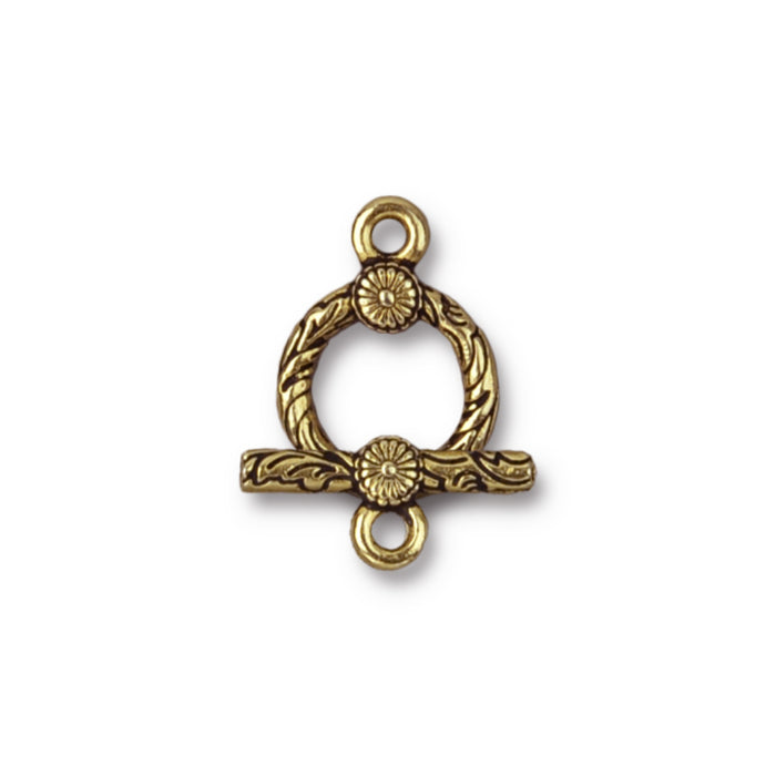 Toggle Clasp, Western 16.25mm, Antiqued Gold Plated, By TierraCast (1 Set)