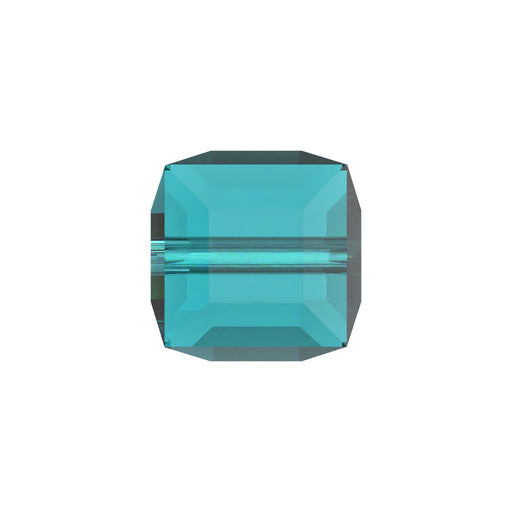 PRESTIGE Crystal, #5601 Faceted Cube Bead 6mm, Blue Zircon, (1 Piece)