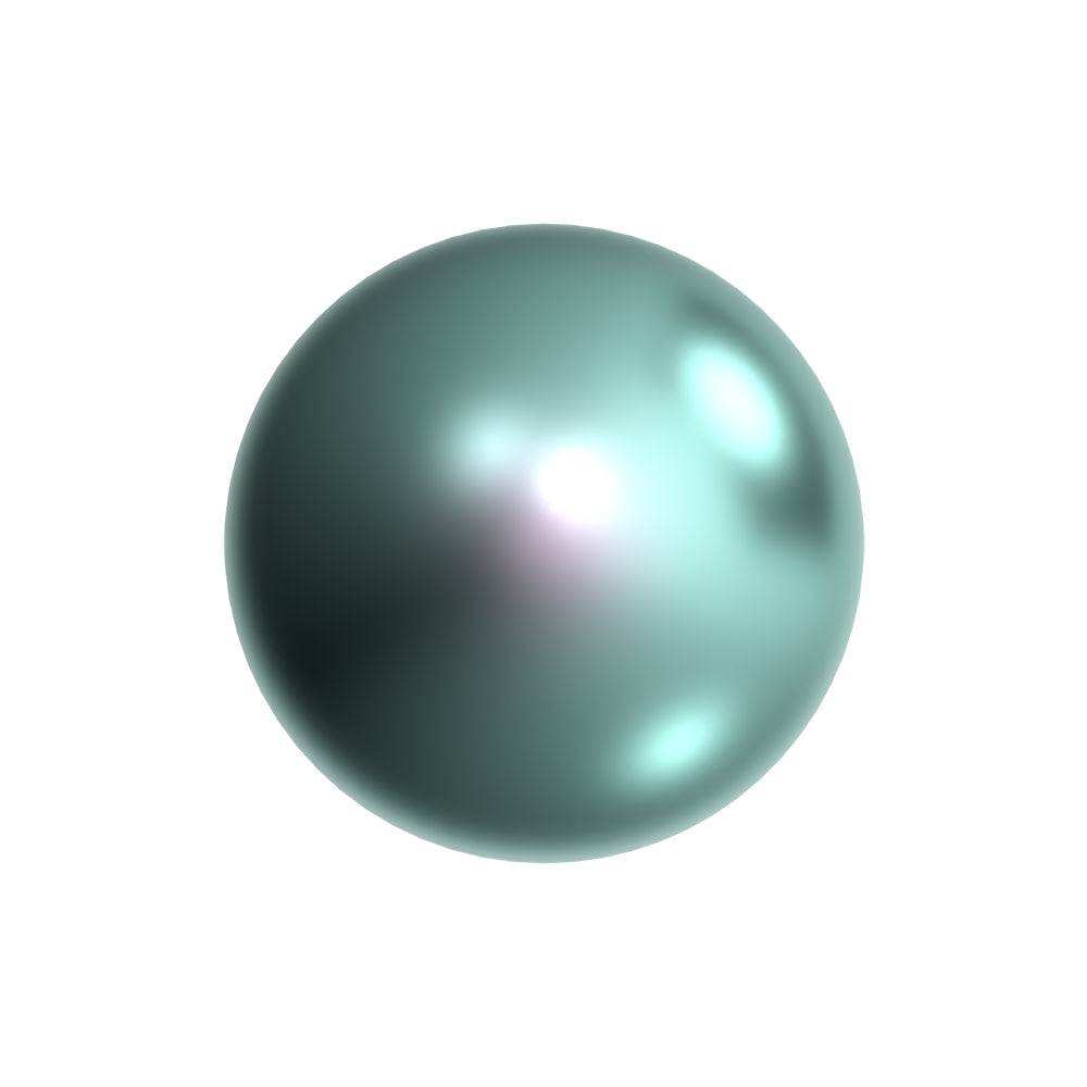 PRESTIGE Crystal, #5818 Round Half-Drilled Pearl Bead 10mm, Crystal Iridescent Light Turquoise, (1 Piece)