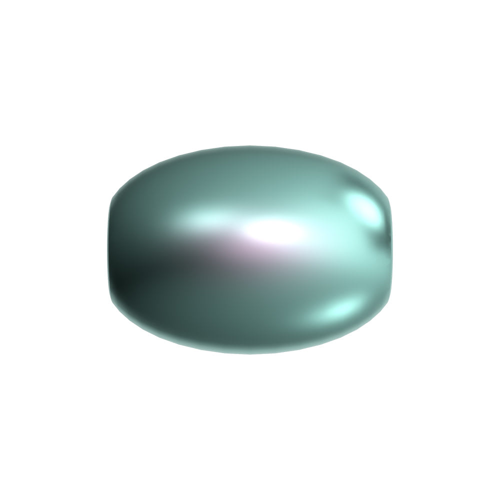 PRESTIGE Crystal, #5824 Rice-Shaped Pearl Bead 4mm, Crystal Iridescent Light Turquoise, (1 Piece)