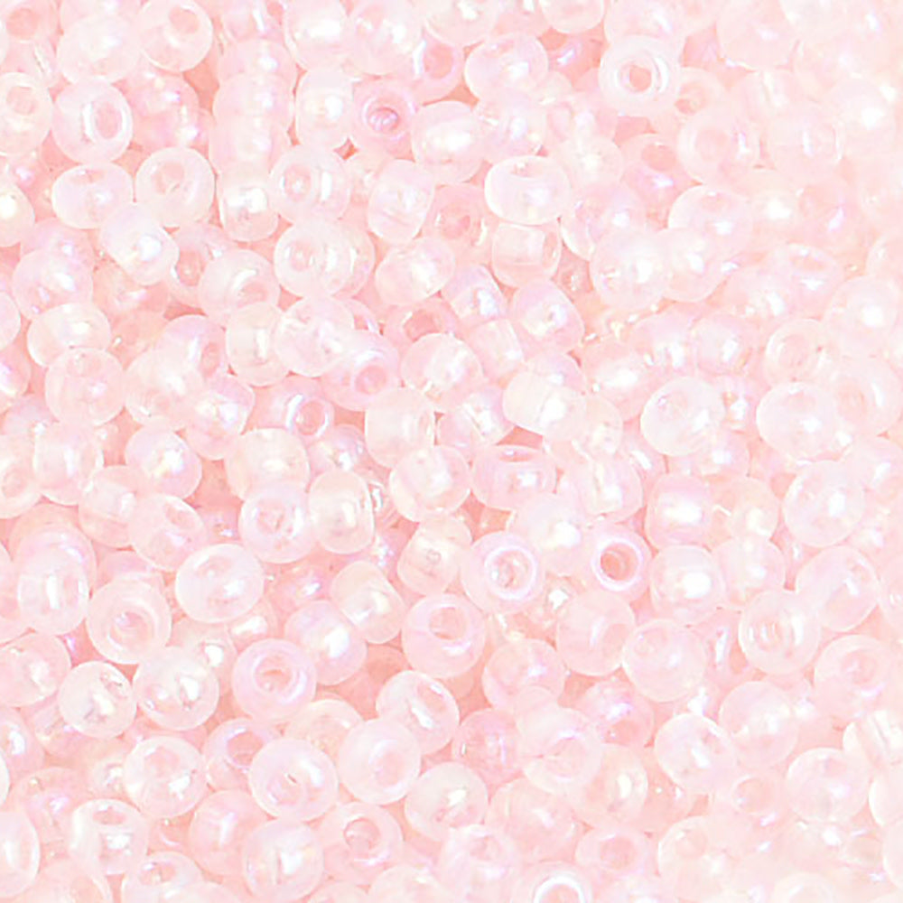 Preciosa Czech Glass, 8/0 Round Seed Bead, Transparent Light Pink (1 Tube)