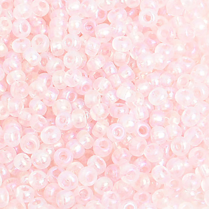 Preciosa Czech Glass, 8/0 Round Seed Bead, Transparent Light Pink (1 Tube)