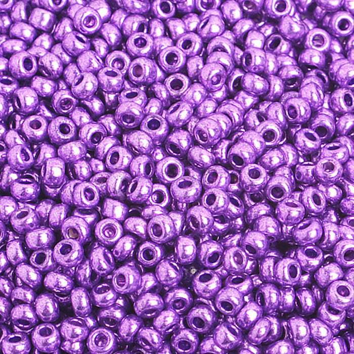 Preciosa Czech Glass, 8/0 Round Seed Bead, Metallic Purple (1 Tube)