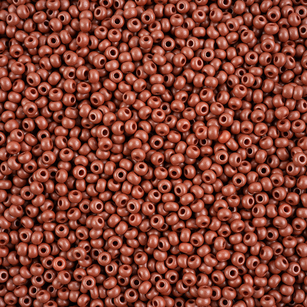 Preciosa Czech Glass, 8/0 Round Seed Bead, PermaLux Dyed Chalk Brown (1 Tube)