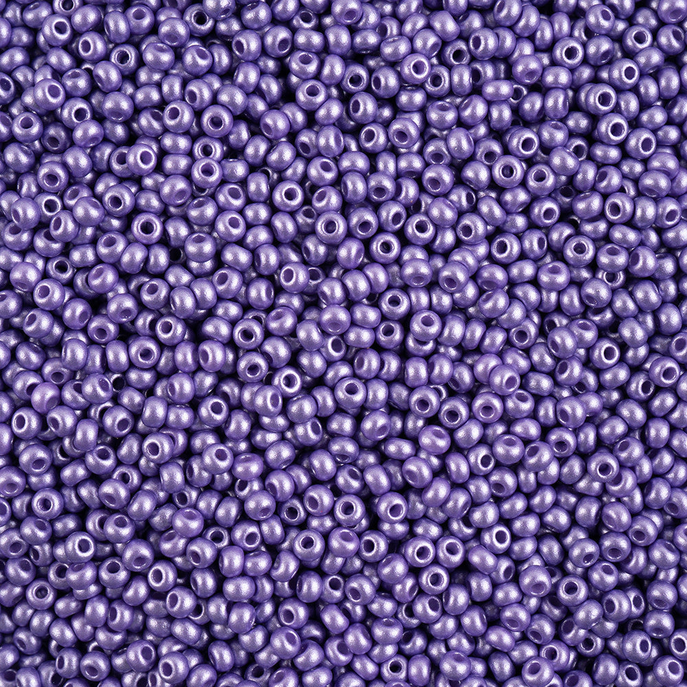 Preciosa Czech Glass, 8/0 Round Seed Bead, PermaLux Dyed Chalk Lavender (1 Tube)