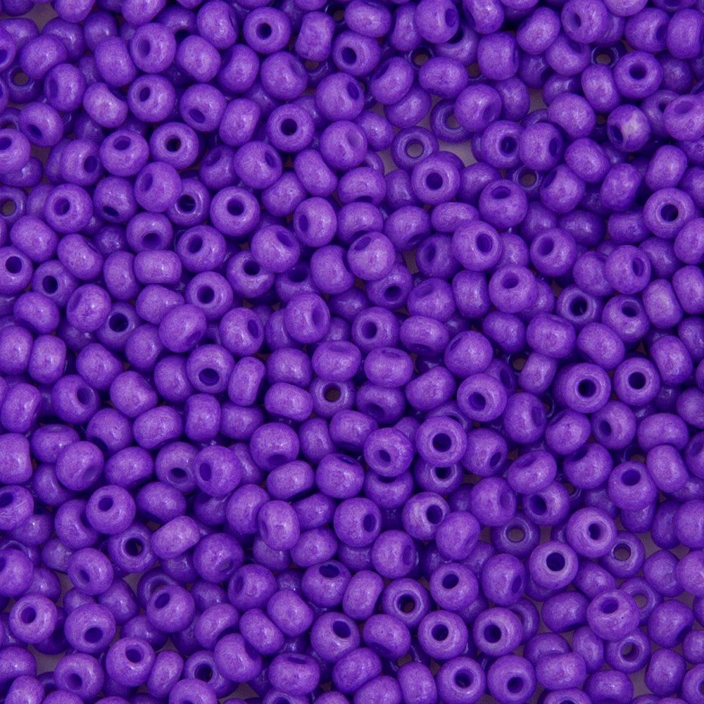 Preciosa Czech Glass, 6/0 Round Pony Seed Bead, Opaque Dyed Violet (1 Tube)
