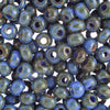 Preciosa Czech Glass, 2/0 Round Pony Seed Bead, Opaque Travertine on Medium Blue (1 Tube)