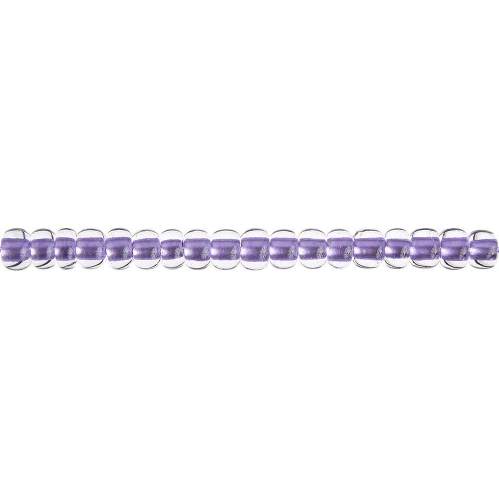 Preciosa Czech Glass, 2/0 Round Pony Seed Bead, Crystal Purple Lined Metallic (1 Tube)