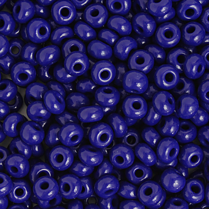 Preciosa Czech Glass, 2/0 Round Pony Seed Bead, Opaque Navy (1 Tube)