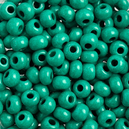 Preciosa Czech Glass, 2/0 Round Pony Seed Bead, Terra Intensive Dark Green (1 Tube)