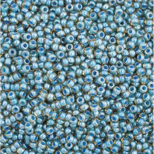 Preciosa Czech Glass, 11/0 Round Seed Bead, Color Lined Light Blue (1 Tube)