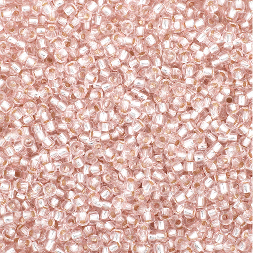 Preciosa Czech Glass, 11/0 Round Seed Bead, Silver Lined Light Pink (1 Tube)