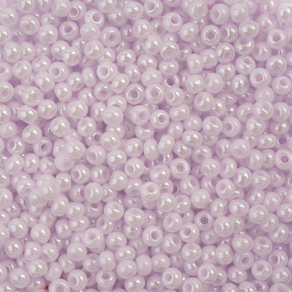 Preciosa Czech Glass, 11/0 Round Seed Bead, Opaque Natural Pink Luster (1 Tube)