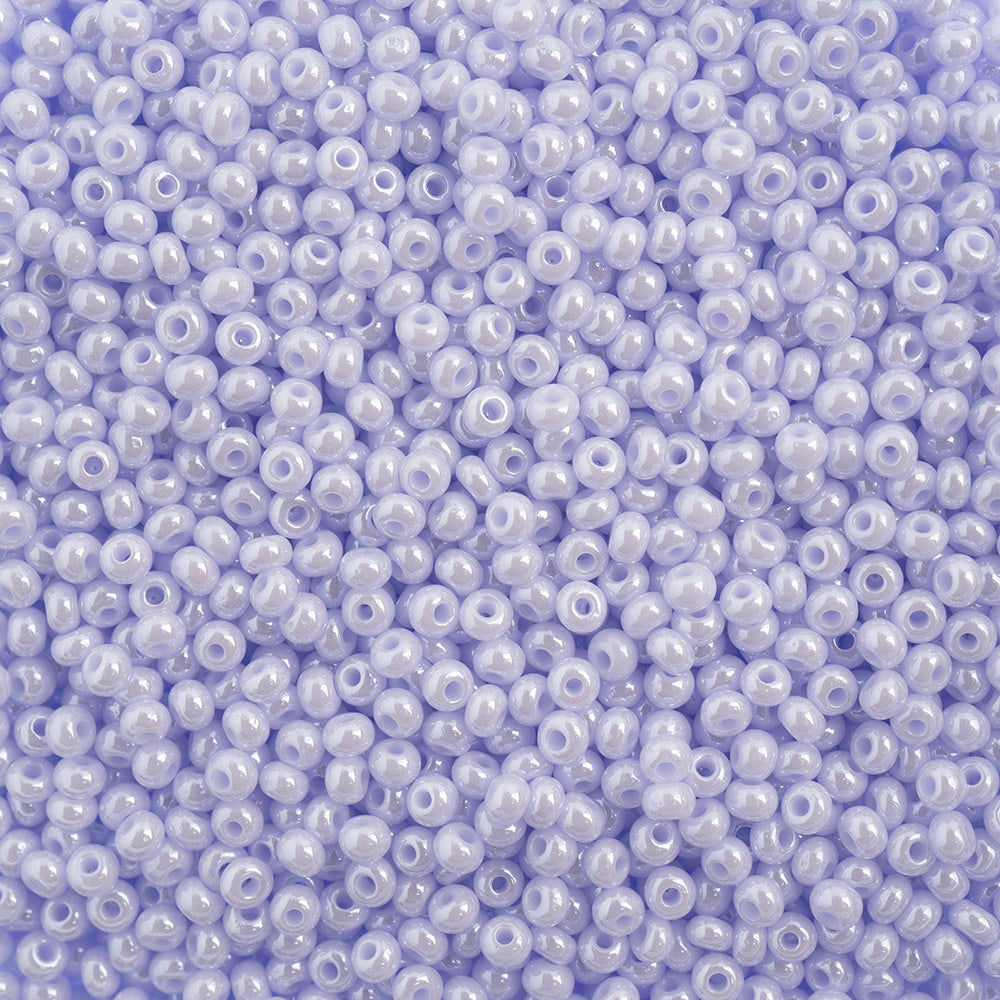 Preciosa Czech Glass, 11/0 Round Seed Bead, Opaque Natural Lilac Luster (1 Tube)