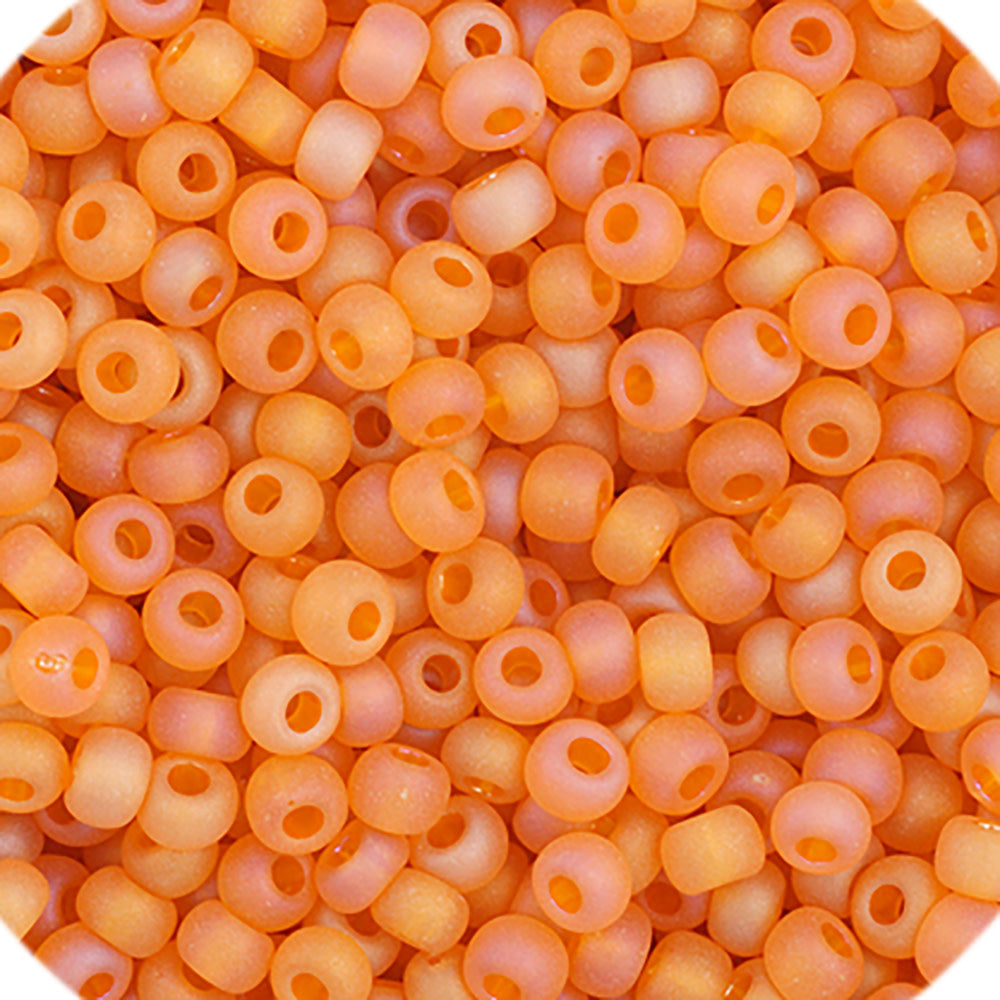 Translucent Amber Matte Glass Seed Beads (4mm)