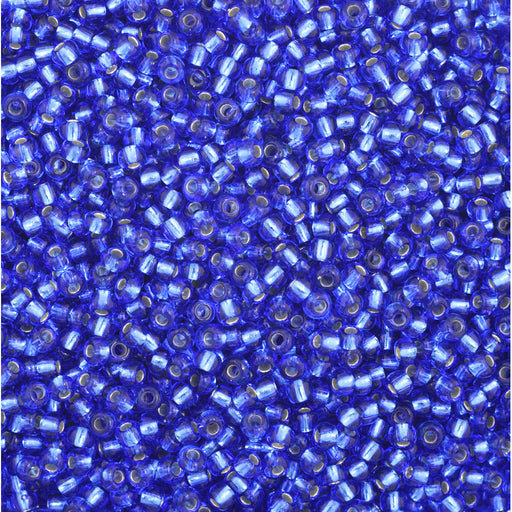 Preciosa Czech Glass, 11/0 Round Seed Bead, Silver Lined Dark Blue (1 Tube)