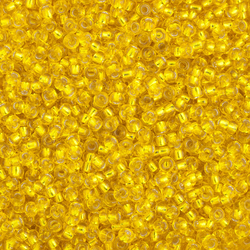 Preciosa Czech Glass, 11/0 Round Seed Bead, Silver Lined Yellow (1 Tube)