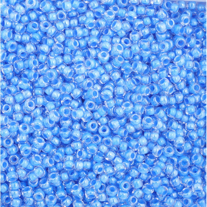 Preciosa Czech Glass, 11/0 Round Seed Bead, Color Lined Blue (1 Tube)