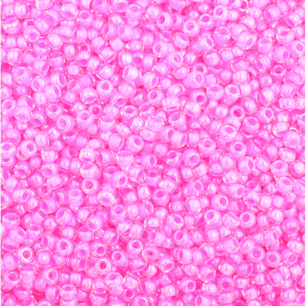 Preciosa Czech Glass, 11/0 Round Seed Bead, Color Lined Rose (1 Tube)