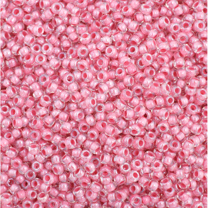 Preciosa Czech Glass, 11/0 Round Seed Bead, Color Lined Red (1 Tube)