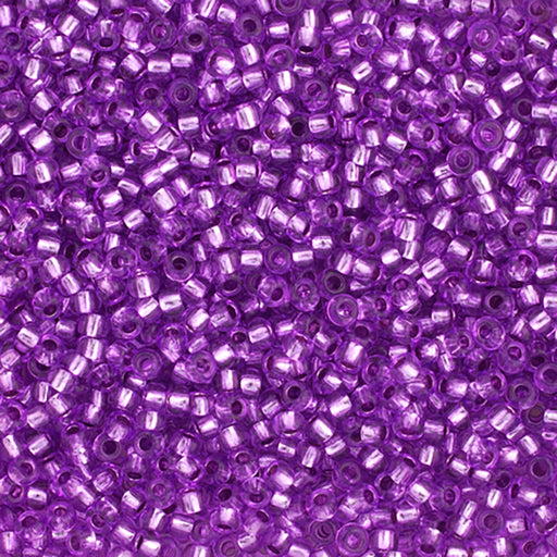 Preciosa Czech Glass, 11/0 Round Seed Bead, Silver Lined Purple Dyed (1 Tube)